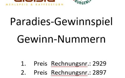 Tage im Erlebnisparadies 21. und 22. Mai 2022 – Gewinn-Nummern